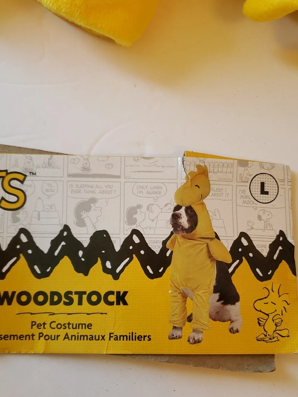 Peanuts Woodstock Dog Halloween Costume Yellow Size Large